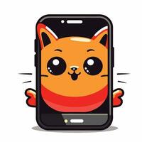 maskot logotyp av en telefon vektor