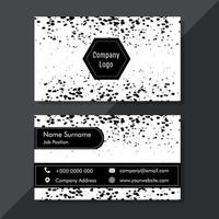 weiße Visitenkarte mit schwarzem Design vektor