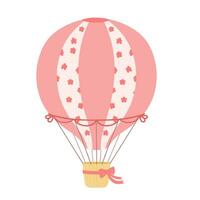 årgång varm luft ballong med rosett. vektor illustration isolerat på vit