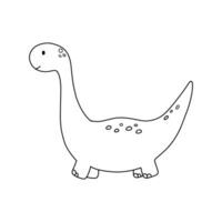 süß wenig Baby Dinosaurier. Vektor Gliederung Gekritzel Illustration isoliert auf Weiß Hintergrund zum kindisch Färbung Buch