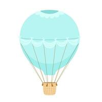 årgång blå varm luft ballong. vektor illustration isolerat på vit