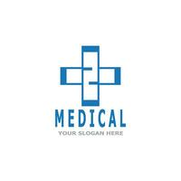 medicinsk korsa hälsa logotyp vektor mall