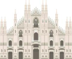 milan katedral, Italien. isolerat på vit bakgrund vektor illustration.