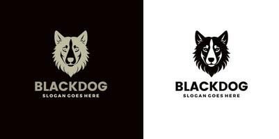 einfach Porträt Hund Gesicht Logo Design. kostenlos Vektor