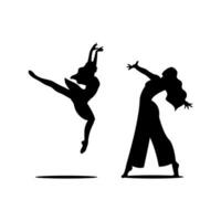Ballett Tänzer Silhouetten isoliert auf Weiß Hintergrund. Vektor Illustration.