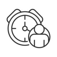 företag ikon med anställda och tid som en form av punktlighet vektor
