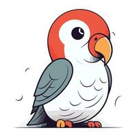 tecknad serie papegoja. vektor illustration av en söt papegoja.