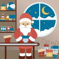 Santa claus Packungen Geschenke beim seine Residenz vektor