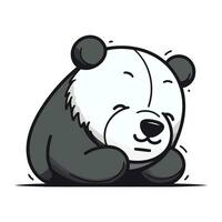 Illustration von ein süß Karikatur Panda auf Weiß Hintergrund Vektor