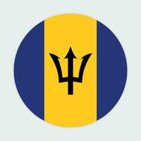 barbados flagga vektor ikon design. barbados cirkel flagga. runda av barbados flagga.