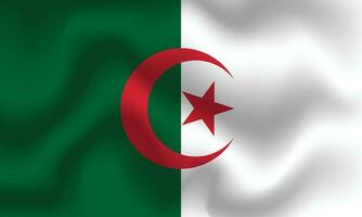 eben Illustration von Algerien Flagge. Algerien Flagge Design. Algerien Welle Flagge. vektor