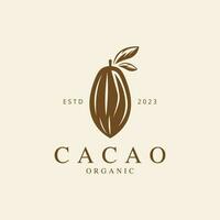 Vektor Kakao eben Logo Vorlage mit Weiß Hintergrund