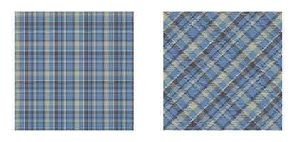 Tartan Plaid Muster Satz. nahtlos prüfen Hintergrund Grafik im Blau und aus Weiß zum Flanell Shirt, Decke oder andere Herbst Winter Textil- Design. vektor