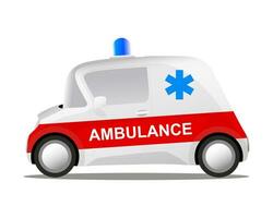 mini bil tecknad serie ambulans vektor