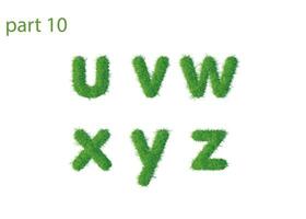 små brev u v w x y z textur grön gräs vektor