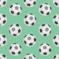 sömlös mönster med fotboll bollar i platt stil på en grön bakgrund. illustration konst för turnering illustration och sport appar. vektor