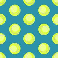 sömlös mönster med tennis bollar i platt stil på berkos bakgrund. bakgrund för turnering illustrationer och sporter applikationer. vektor