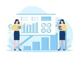 analysieren Grafik Statistiken Konzept eben Illustration vektor