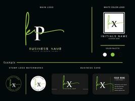 Monogramm kp Unterschrift Logo, minimalistisch kp Luxus bekleidung Logo Vektor