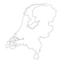 nederländerna Karta. Karta av holland i hög detaljer på vit Färg vektor