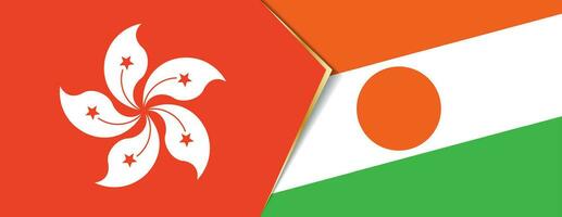 Hong kong und Niger Flaggen, zwei Vektor Flaggen.