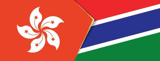 Hong kong und Gambia Flaggen, zwei Vektor Flaggen.