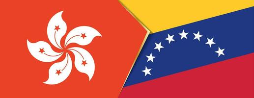 Hong kong und Venezuela Flaggen, zwei Vektor Flaggen.