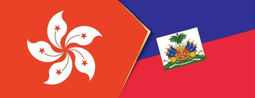 Hong kong und Haiti Flaggen, zwei Vektor Flaggen.