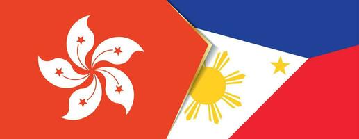 Hong kong und Philippinen Flaggen, zwei Vektor Flaggen.