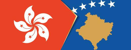 Hong kong und kosovo Flaggen, zwei Vektor Flaggen.