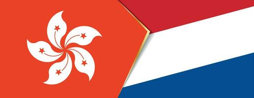 Hong kong und Niederlande Flaggen, zwei Vektor Flaggen.