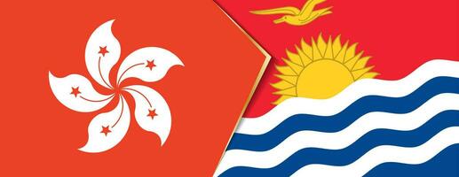 Hong kong und kiribati Flaggen, zwei Vektor Flaggen.