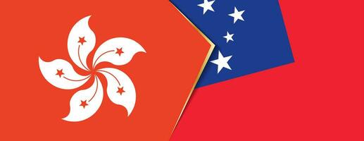 Hong kong und Samoa Flaggen, zwei Vektor Flaggen.