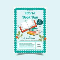 Vektor Illustration von Welt Buch Tag Flyer Vorlage