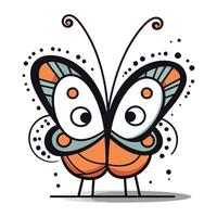 Schmetterling Karikatur Charakter Maskottchen. Vektor Illustration.