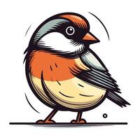 Gimpel Vogel isoliert auf Weiß Hintergrund. Hand gezeichnet Vektor Illustration.