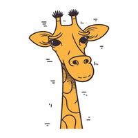 Giraffe Kopf isoliert auf Weiß Hintergrund. süß Karikatur Tier. Vektor Illustration.