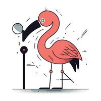 Flamingo. Vektor Illustration im eben Karikatur Stil auf Weiß Hintergrund.