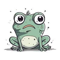 Frosch mit traurig Gesicht. süß Karikatur Charakter. Vektor Illustration.