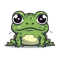 süß Karikatur Frosch isoliert auf ein Weiß Hintergrund. Vektor Illustration.