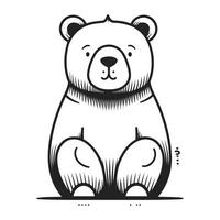 Teddy tragen. Vektor Illustration von ein Bär auf ein Weiß Hintergrund.