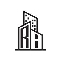 ri verklig egendom logotyp med byggnad stil , verklig egendom logotyp stock vektor