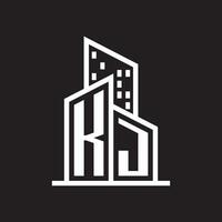 kt verklig egendom logotyp med byggnad stil , verklig egendom logotyp stock vektor