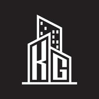 kg verklig egendom logotyp med byggnad stil , verklig egendom logotyp stock vektor