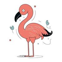 Flamingo. Vektor Illustration von ein Rosa Flamingo auf ein Weiß Hintergrund.