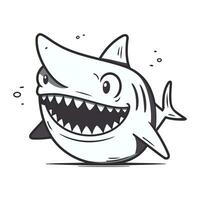 Hai Vektor Illustration. süß Karikatur Hai Symbol isoliert auf Weiß Hintergrund.