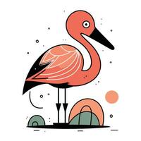 Flamingo. Vektor Illustration im eben Stil. isoliert auf Weiß Hintergrund.