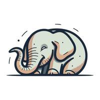 elefant ikon. vektor illustration av en söt elefant. elefant logotyp.