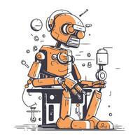 Vektor Illustration von Roboter. süß Karikatur Roboter. künstlich Intelligenz.