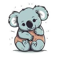 söt tecknad serie koala. vektor illustration av en söt koala.